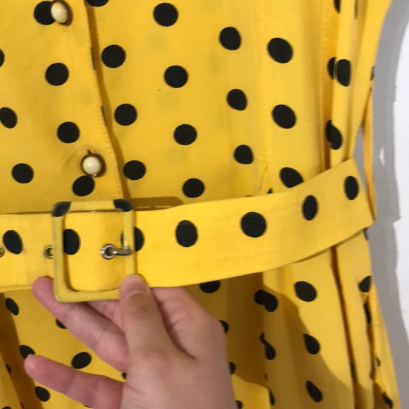 (2 for $40) Vintage yellow polka dot dress - Picture 4 of 15